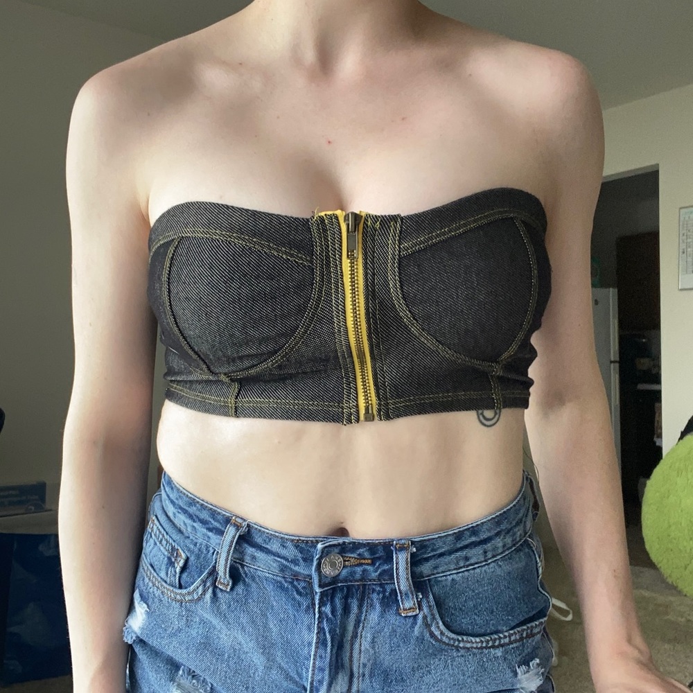 Dark Wash Jean Crop Top